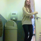 A hidden camera set up in a fast food public restroom records an attractive girl pissing while bending over a toilet. No pooping in this video. Over 2 minutes.